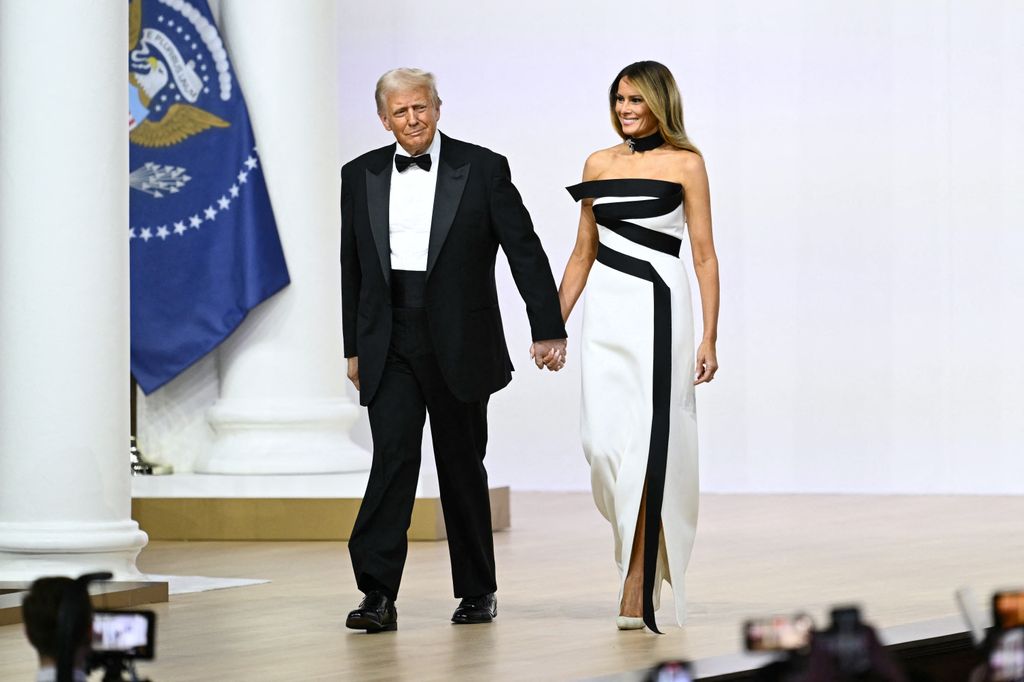 First Lady Melania Trump look sensational in the custom gown