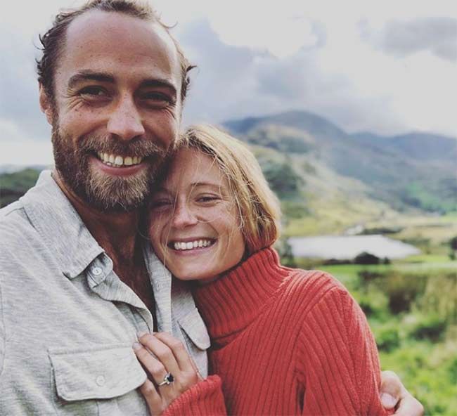 james middleton cuddles alizee thevenet as she shows off her engagement ring