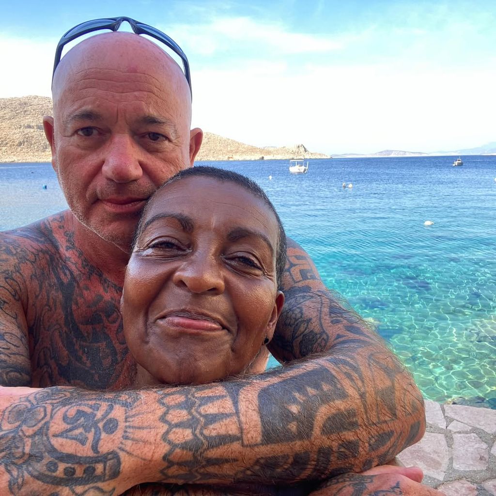 Adjoa and Howard seaside selfie