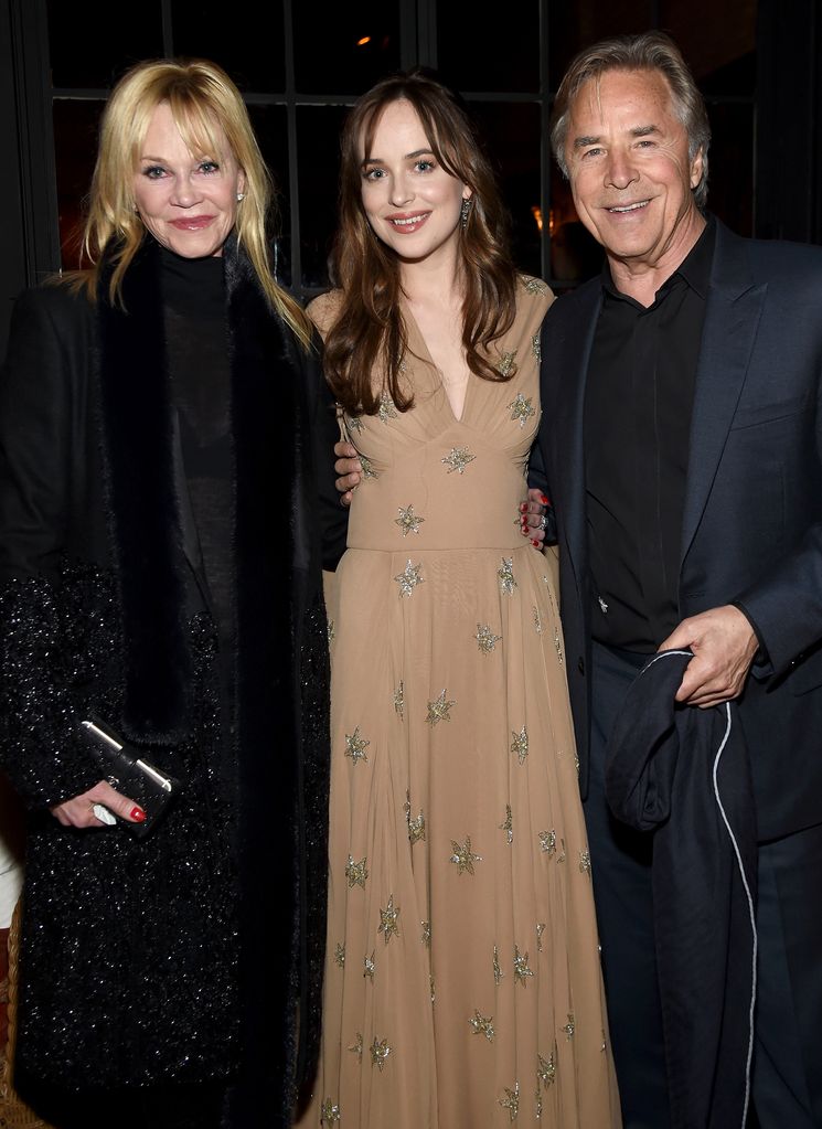 The Hollywood star with her famous parents Don Johnson and Melanie Griffith 