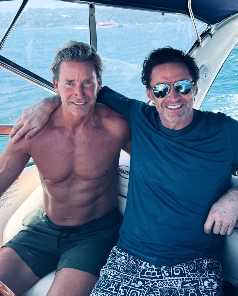 Hugh with his personal trainer