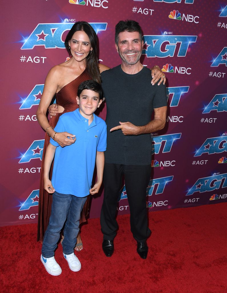 Lauren Silverman, Eric Cowell and Simon Cowell arrives at the Red Carpet For "America's Got Talent" Season 17 Live Show at Sheraton Pasadena Hotel on September 13, 2022