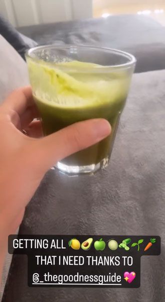 Amy shared a snap of her green juice
