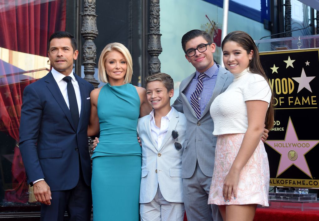 Kelly Ripa, husband Mark Consuelos, daughter Lola Consuelos, sons Michael Consuelos and Joaquin Consuelos attend the ceremony honoring Kelly Ripa with a star on the Hollywood Walk of Fame on October 12, 2015 