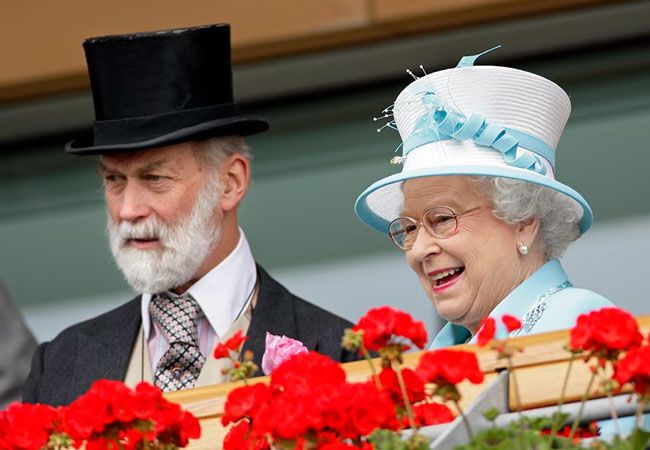 Prince Michael of Kent and Queen Elizabeth at Royal Ascot
