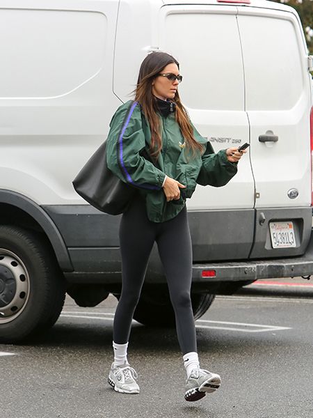 Kendall Jenner In Green Windbreaker