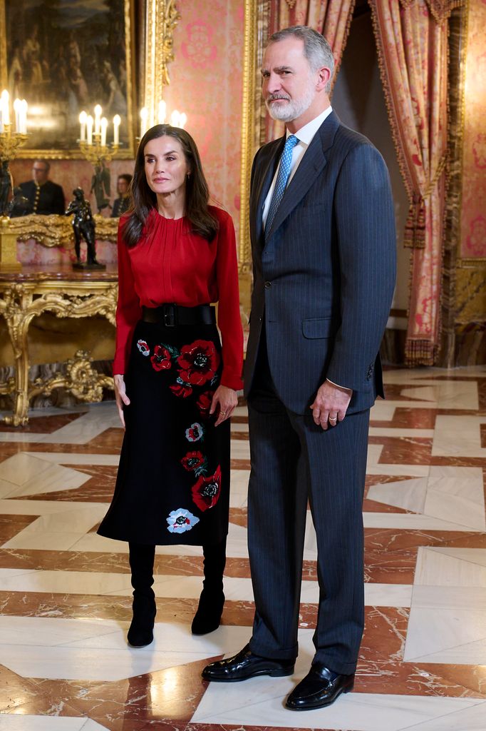 The royal couple attended the meeting of The Princess of Girona Foundation's Patronage at The Royal Palace