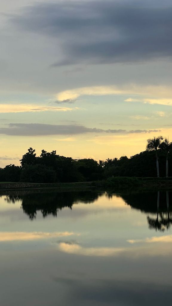 serene lake at sunset 