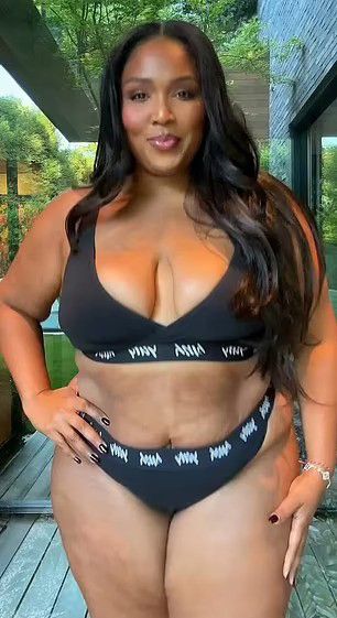 lizzo weight loss posing in underwear