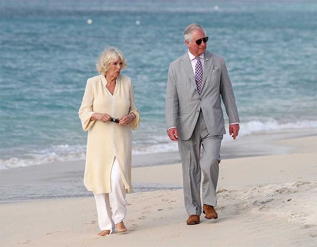 prince charles and camilla on beach local