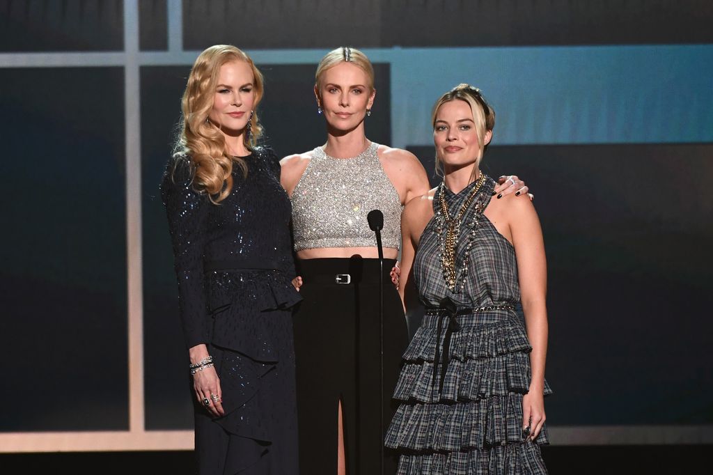 Nicole Kidman Charlize Theron Margot Robbie starred in Bombshell together