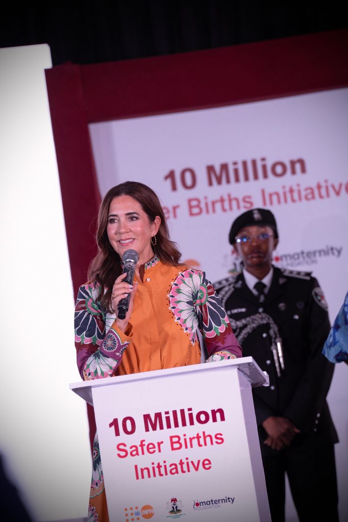 Queen Mary giving speech on maternity care in Nigeria 