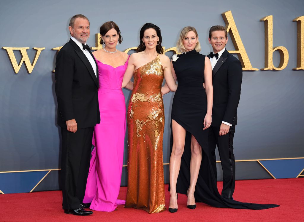 Hugh Bonneville, Elizabeth McGovern, Michelle Dockery, Laura Carmichael and Allen Leech at a premiere
