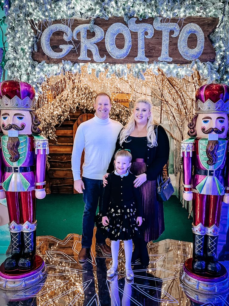 Family at a Christmas grotto