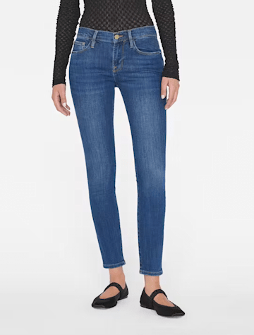 Frame Le Skinny De Jeanne Crop Ankle Slit Jeans in Blanc - Meghan Markle's  Jeans - Meghan's Fashion