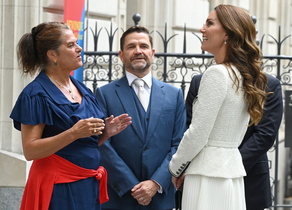 The Princess was greeted by Jamie Fobert, Project Architect (C) and artist Tracey Emin, 