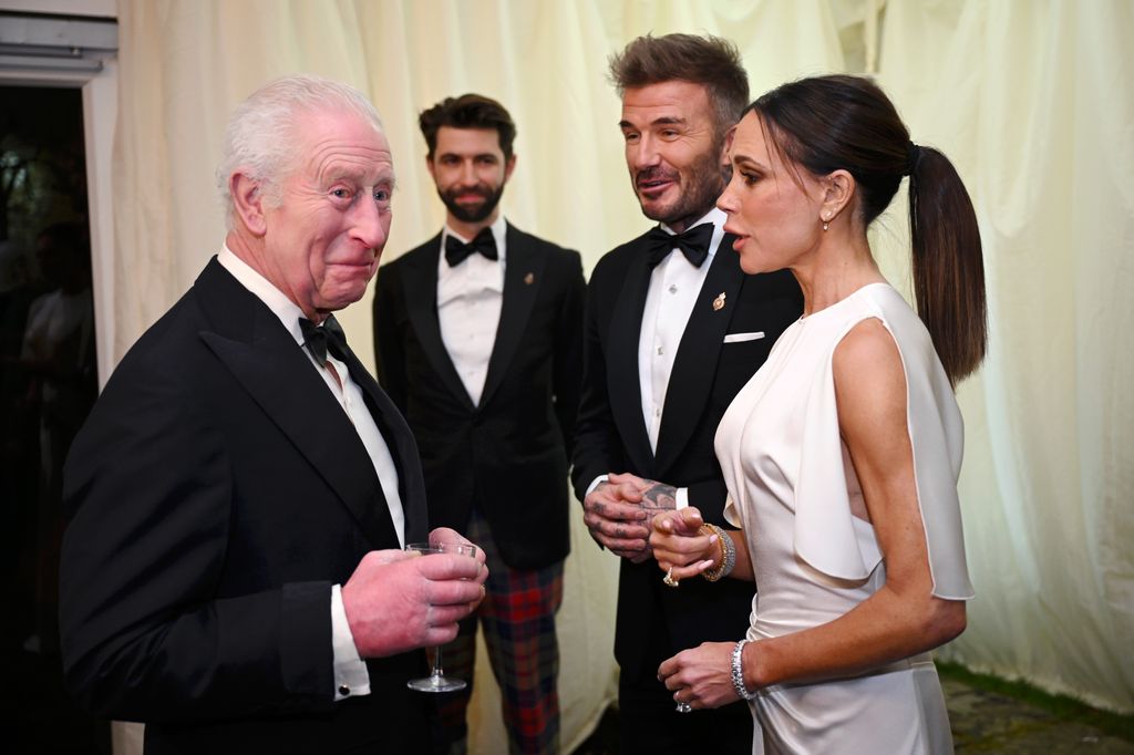 King Charles, David and Victoria Beckham during a dinner at Highgrove House