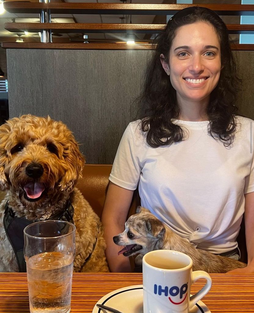 Photo shared by Matthew Perry's ex-fiancée Molly Hurwitz on Instagram August 2022 of her and their dog Alfred