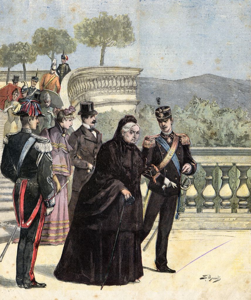 Queen Victoria visiting Villa Palmieri illustration