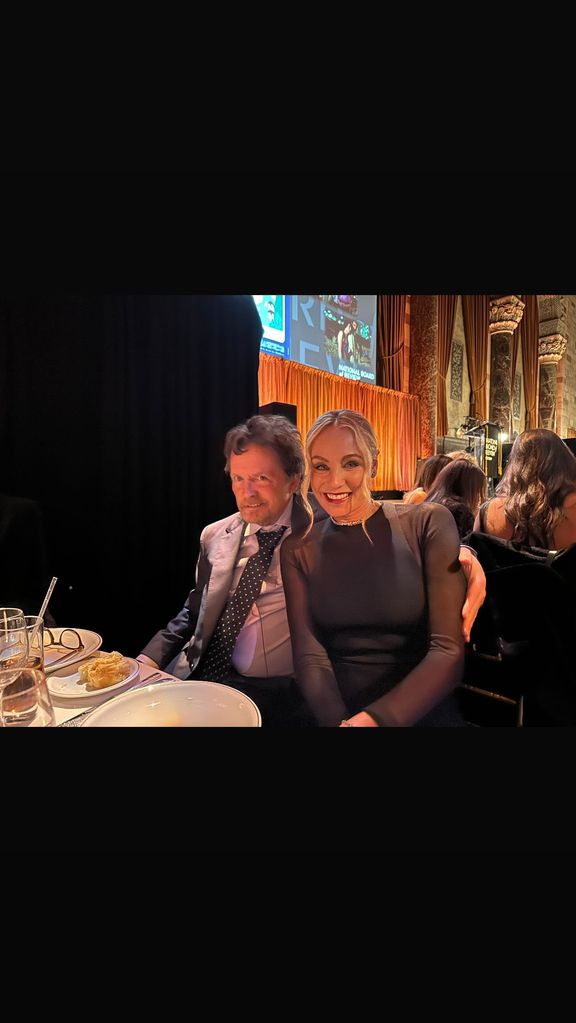 Michael J. Fox and Tracy Pollan seen in a photo from inside the National Board of Review's Annual Awards Gala