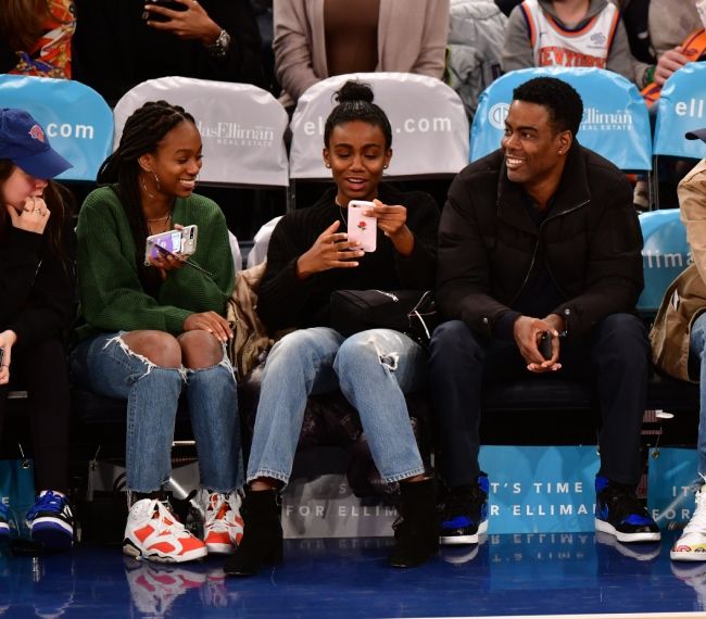 chris rock with his daughters zahra and lola