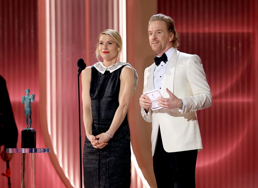 Claire Danes and Damian Lewis speak onstage during the 32nd Annual Actor Awards at Shrine Auditorium and Expo Hall on March 01, 2026 in Los Angeles, California