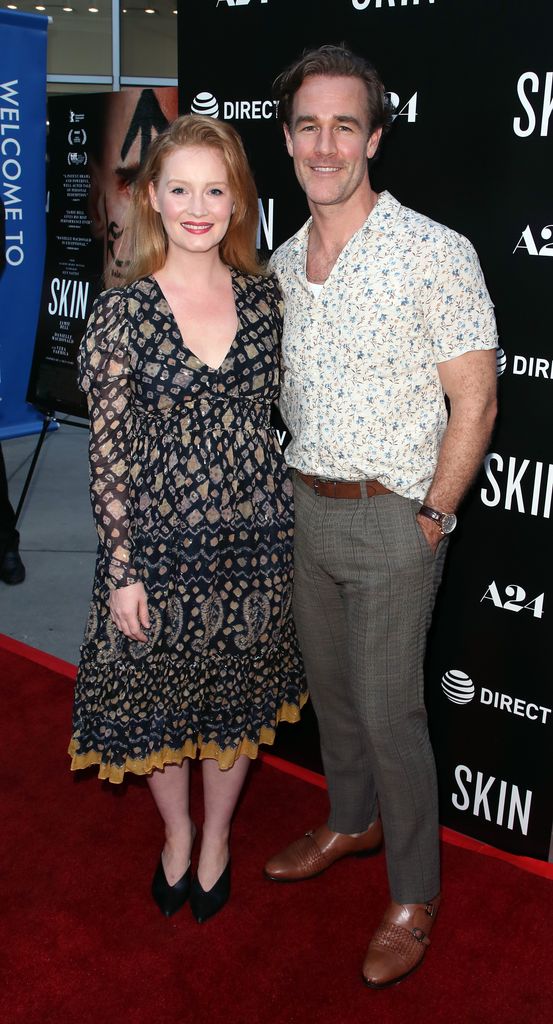 Kimberly in black dress and James Van Der Beek in white shirt attend the LA Special Screening of A24's "Skin" at ArcLight Hollywood in 2019