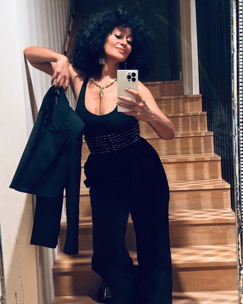 Tracee Ross Ellis posed on the stairs of her LA apartment