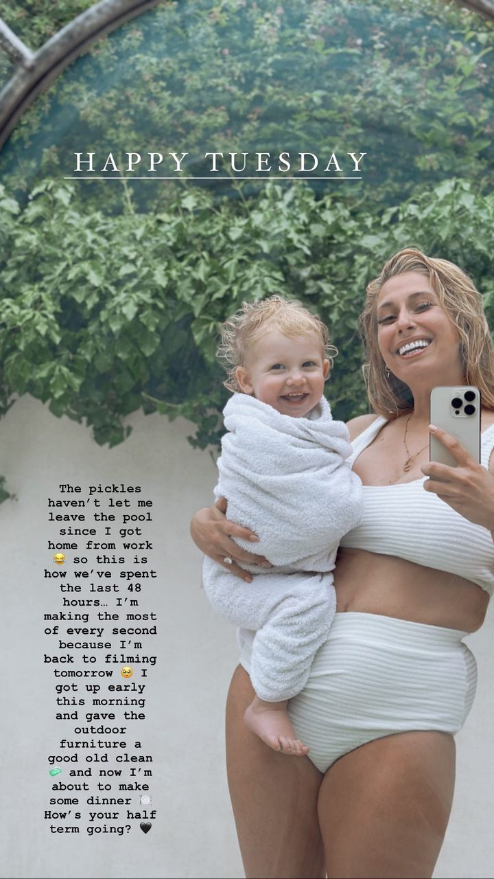 Stacey Solomon posed in a high-waisted bikini with her daughter Rose