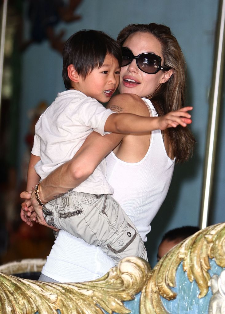 Angelina Jolie and Pax Jolie-Pitt visit the Central Park Carousel