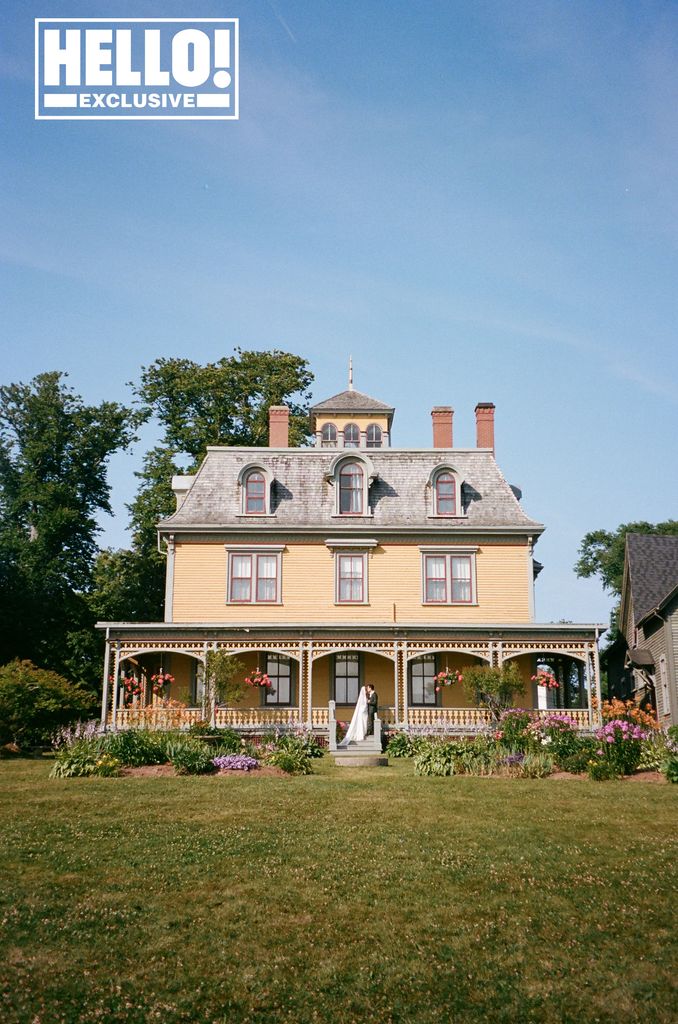 Alberto Rosende and Tessa Mossey stand on the porch of Beaconsfield Historic House