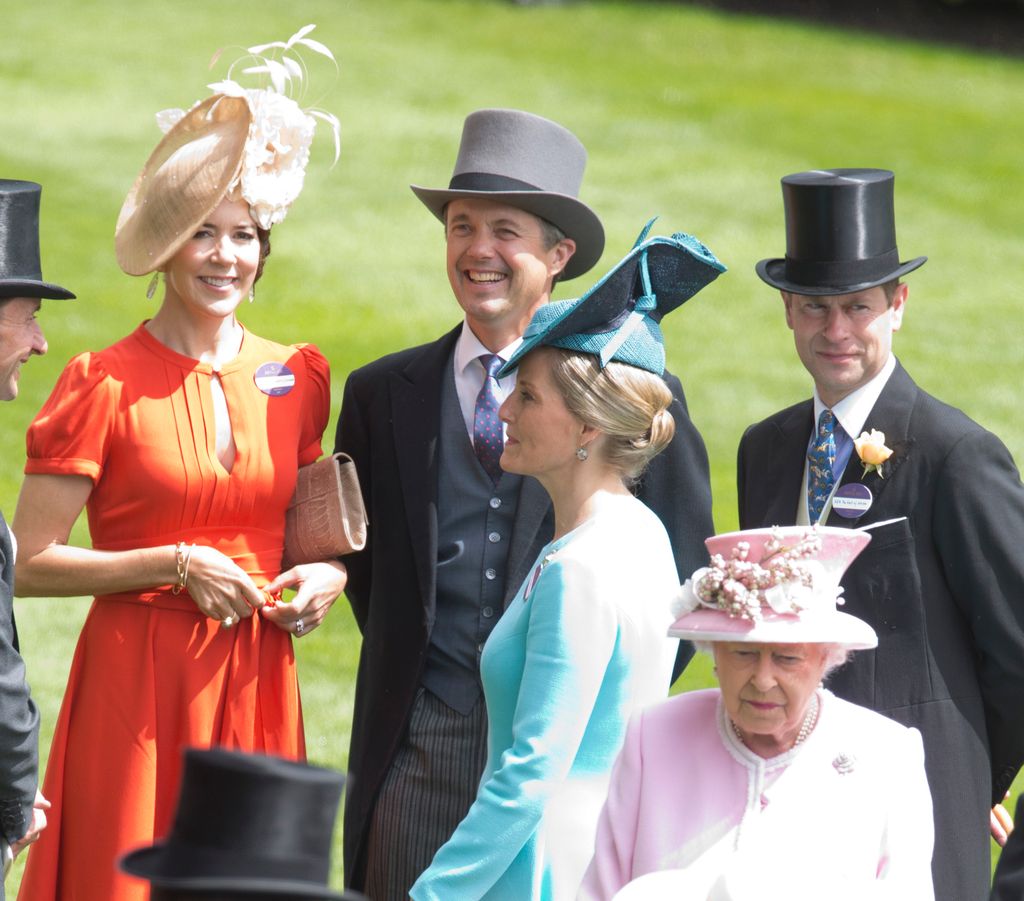 Frederik and Mary with Sophie, Edward and late Queen at Royal Ascot 2016