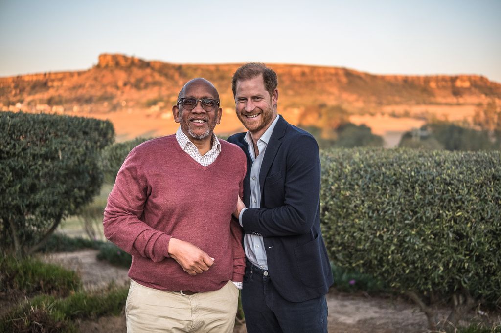 Prince Seeiso of Lesotho and Prince Harry, Duke of Sussex attend a welcome event at Sentebale's Mamohato Children's Centre