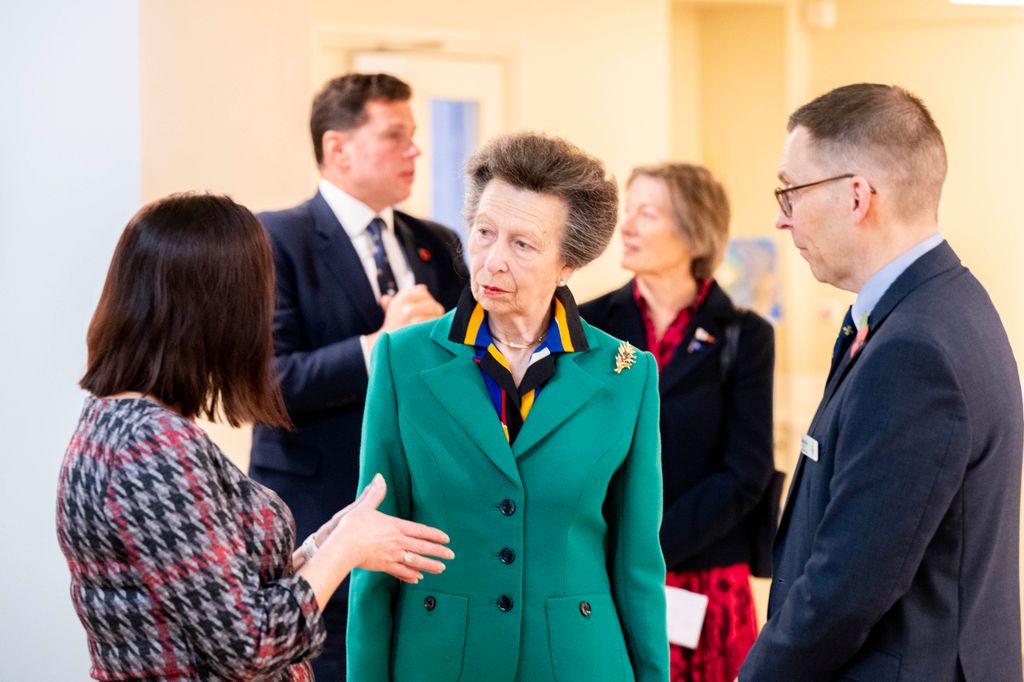 Princess Anne wore a green ensemble at the Royal Star & Garter in Surbiton