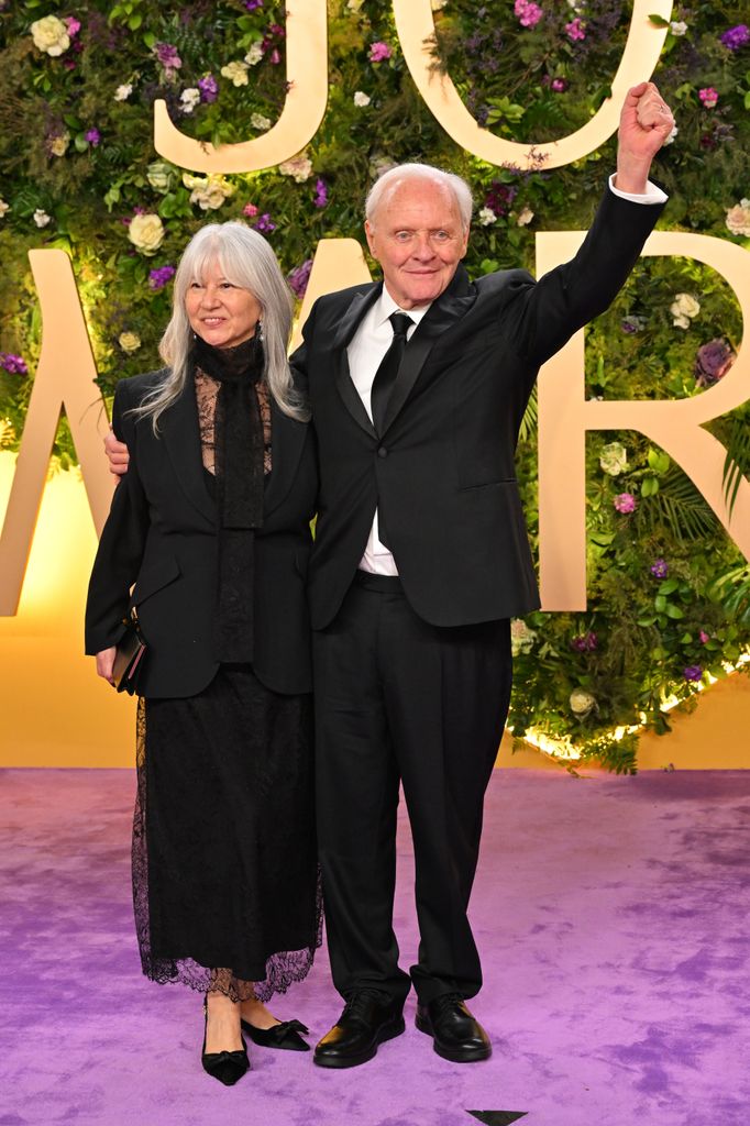 Stella Arroyave Hopkins and Sir Anthony Hopkins attend the 2025 Joy Awards at The Venue on January 18, 2025 in Riyadh, Saudi Arabia.