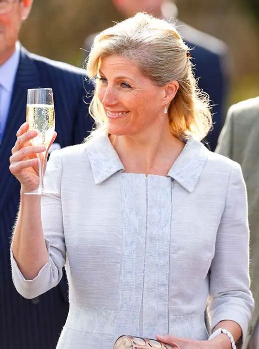 Countess of Wessex drinks wine in 2014