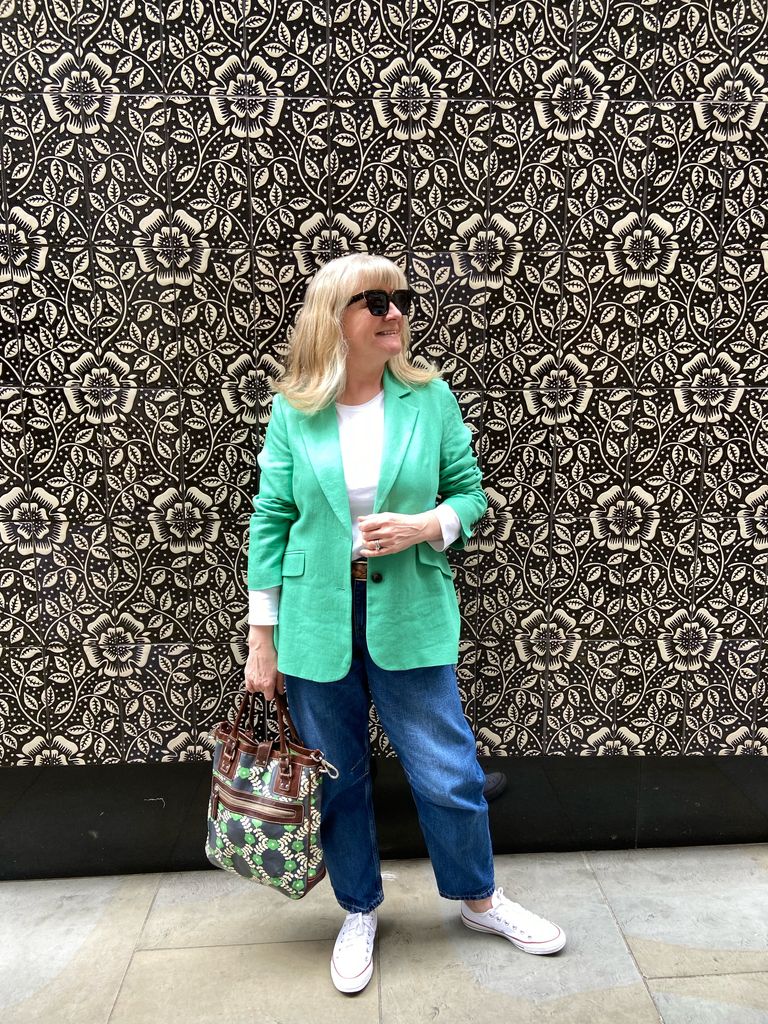 Julie looks stunning in a green blazer - bold colours always look youthful