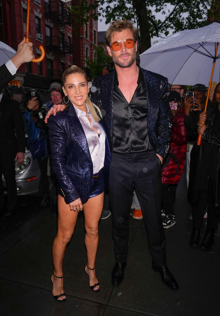 Elsa Pataky and Chris Hemsworth are seen at Anna Wintour's pre Met Gala dinner on May 05, 2024 in New York City.