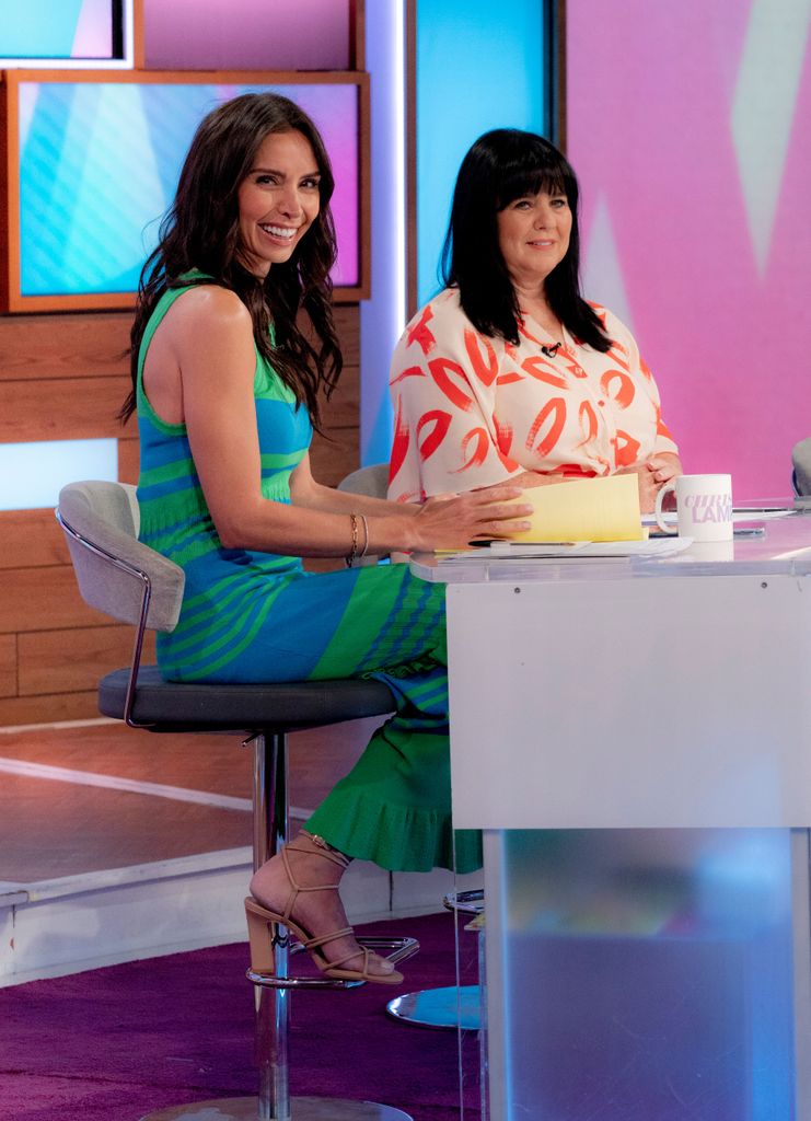 Christine Lampard and Coleen Nolan in bright outfits on Loose Women