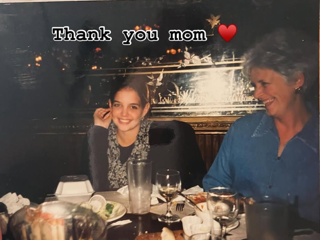 Katie Holmes as a child with her mom 