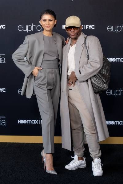 Zendaya on the red carpet with stylist Law Roach