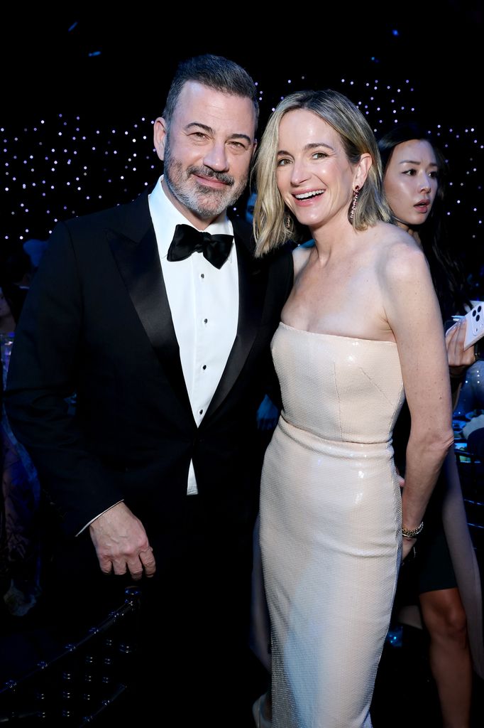 Jimmy Kimmel and Molly McNearney attend the 31st Annual Critics Choice Awards at Barker Hangar on January 04, 2026 in Santa Monica, California.