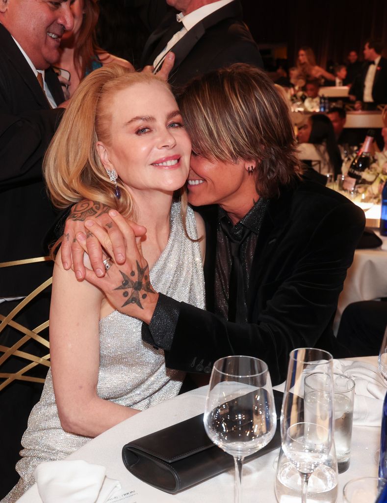 Nicole Kidman, Keith Urban during the 82nd Annual Golden Globes held at The Beverly Hilton on January 05, 2025 in Beverly Hills, California