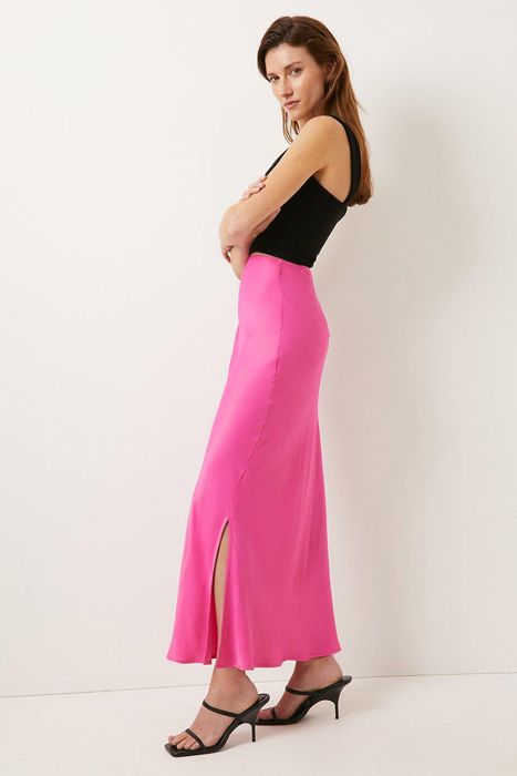F&F FW Bridge Pink Satin Wrap Dress UK 18 – Reliked