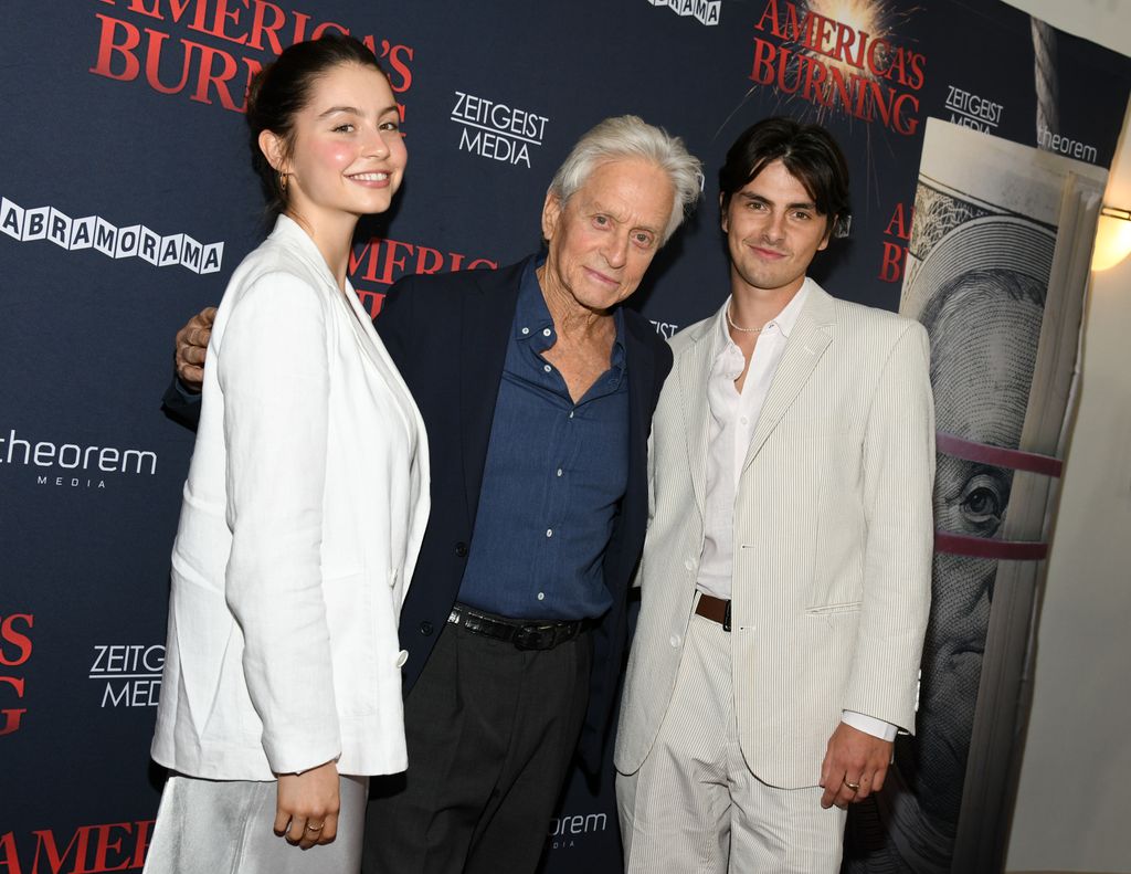 Michael's children, Dylan and Carys, joined him at the premiere