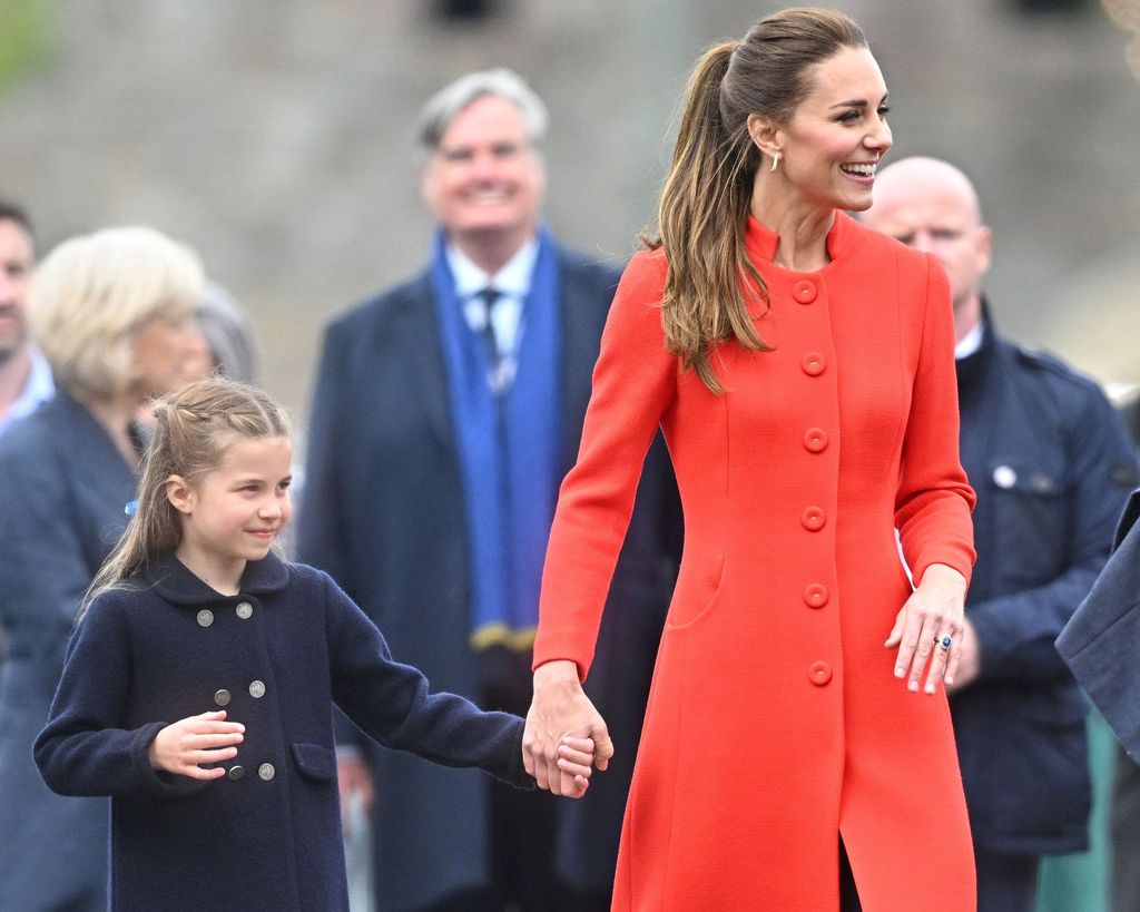 Kate Middleton and Princess Charlotte in Cardiff