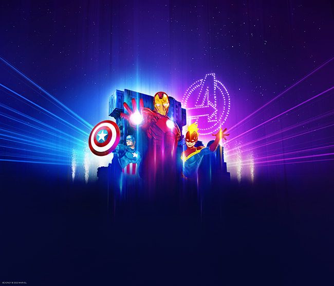 Avengers: Power the Night nighttime drone show