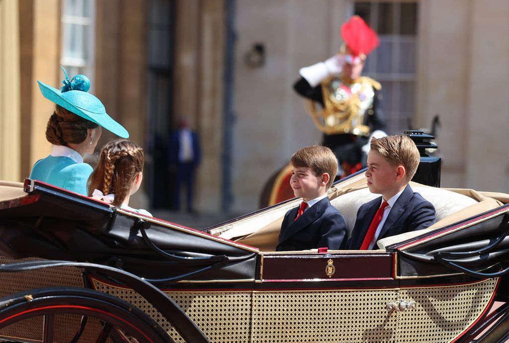Prince George and Prince Louis in the carriage at this year's Trooping the Colour