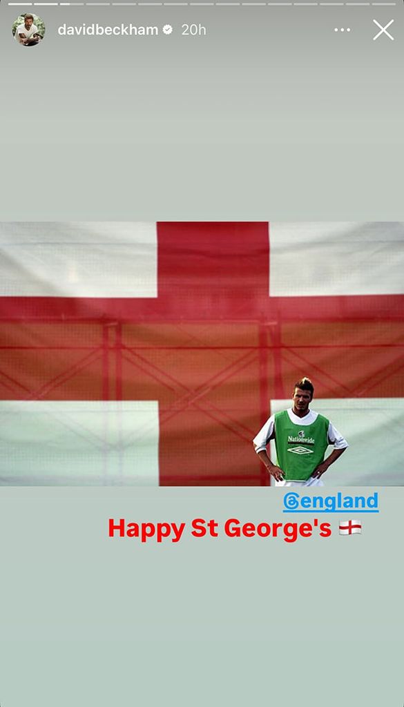 social media post featuring flag of England 