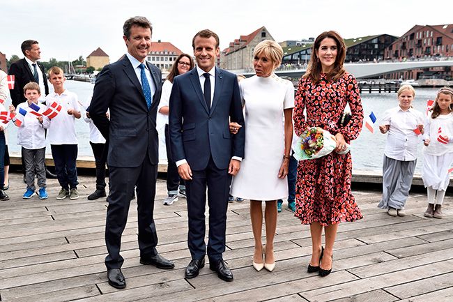 prince frederik and princess mary of denmark with emmanuel macron
